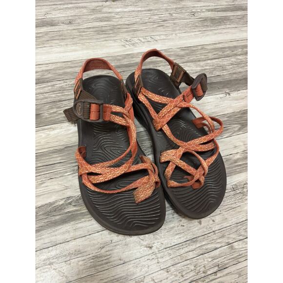 Chaco Strappy Womens Sandals Size 9 Orange Comfort Walking Shoes - Picture 4 of 9